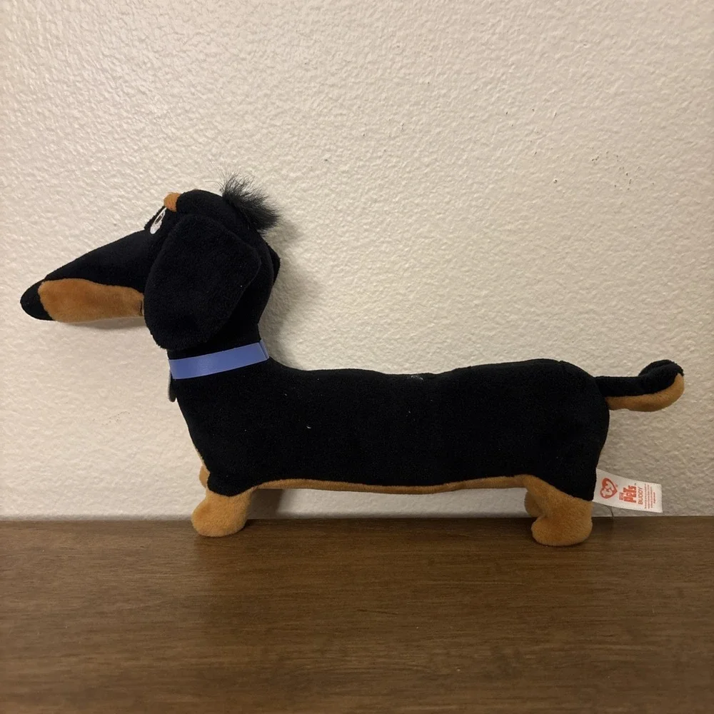 TY Secret Life Of Pets Buddy Dachshund Plush Wiener Dog Pup‎ Black Brown 12